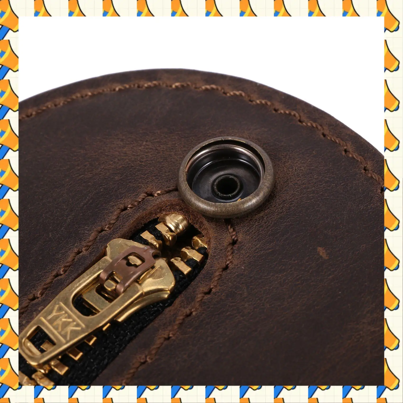 ABYB 2X New Leather Racket Boston Coin Coin Pocket Thick Leather Men And Women Multi-Functional Edc Storage