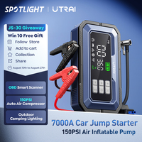 ​​UTRAI All-in-One 7000A Car Jump Starter with Air Compressor &  OBD Diagnosis & Power Bank Car Battery Emergency Boosters