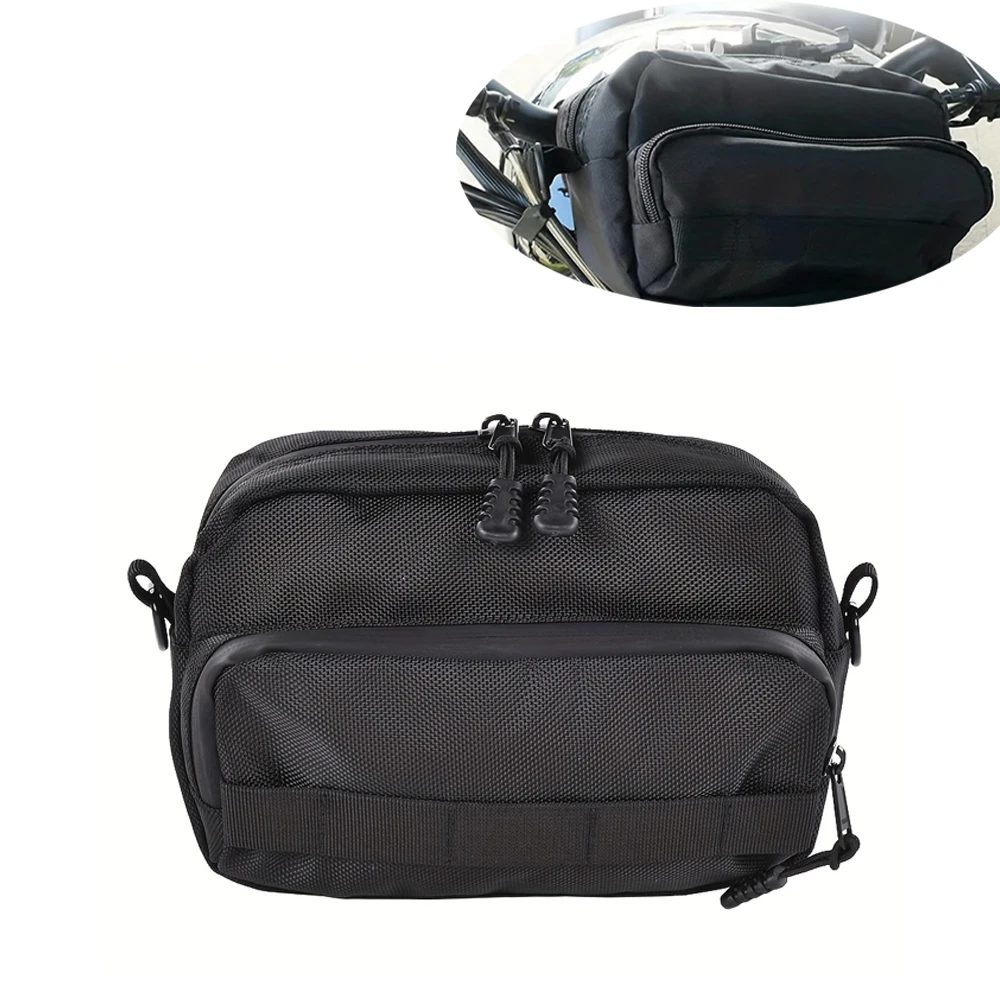 

Черная мотоциклетная сумка на руль, вилка для инструментов, маленькая сумка для лобового стекла для мотоцикла, велосипеда, квадроцикла, квадроцикла