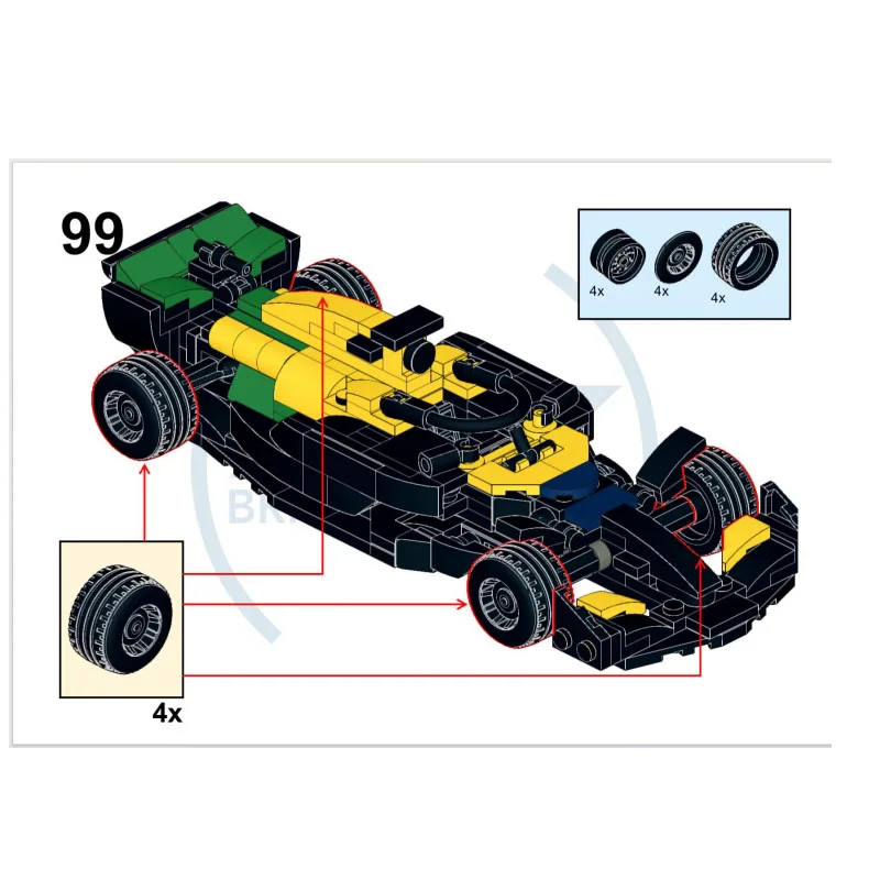 MOC-185681 Nuova Formula Auto MCL38 Building Blocks Modello 301 Parti Ragazzi Bambini Educazione Compleanno Building Blocks Giocattoli Regali