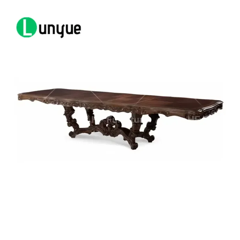 Classic American Style Antique Dining Table and Chairs Set Retro Solid Wood Banquet Furniture for Restaurant Home Decor