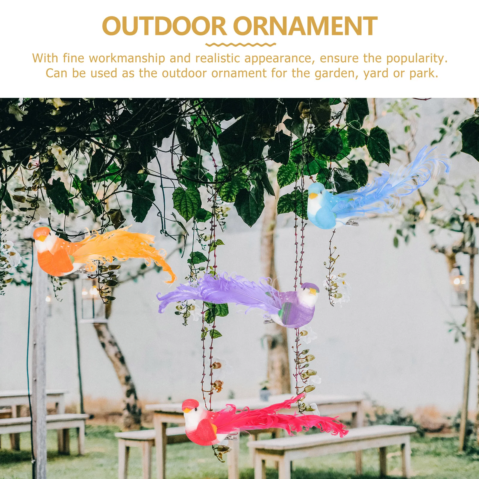 

12Pcs Artificial Feathered Birds Lifelike Simulation Fake Bird Models Garden Decoration Outdoor Decorative Props