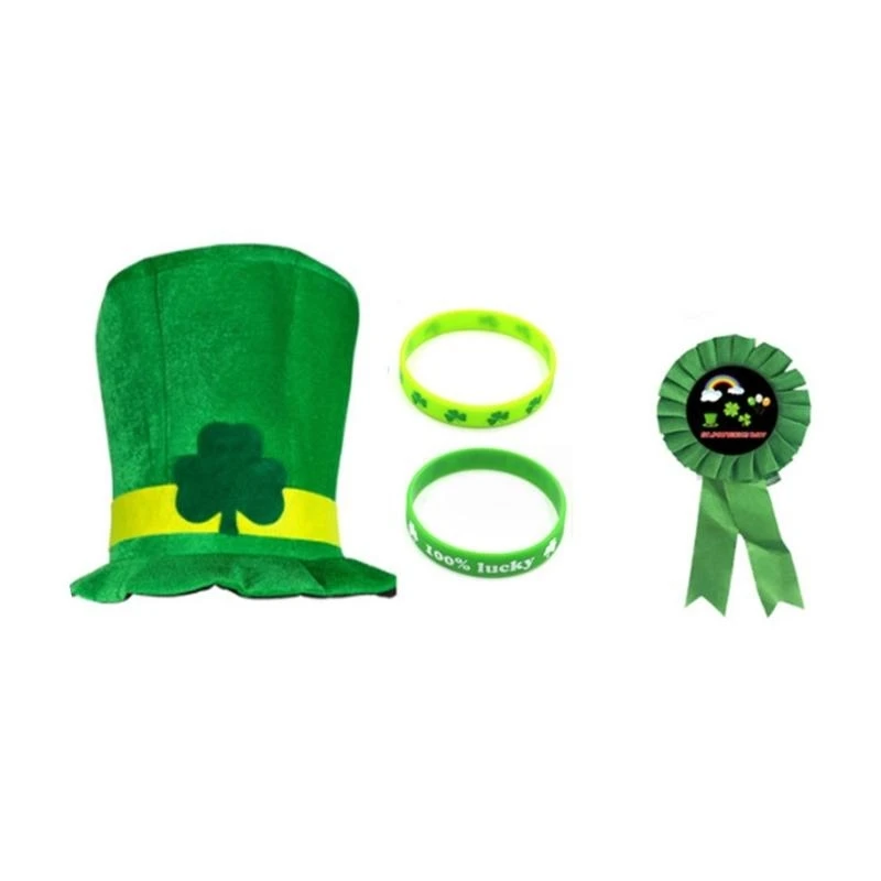 مجموعة أزياء R1WE لليوم الوطني الأيرلندي قبعة شامروك سانت باتريك للحفلات التنكرية