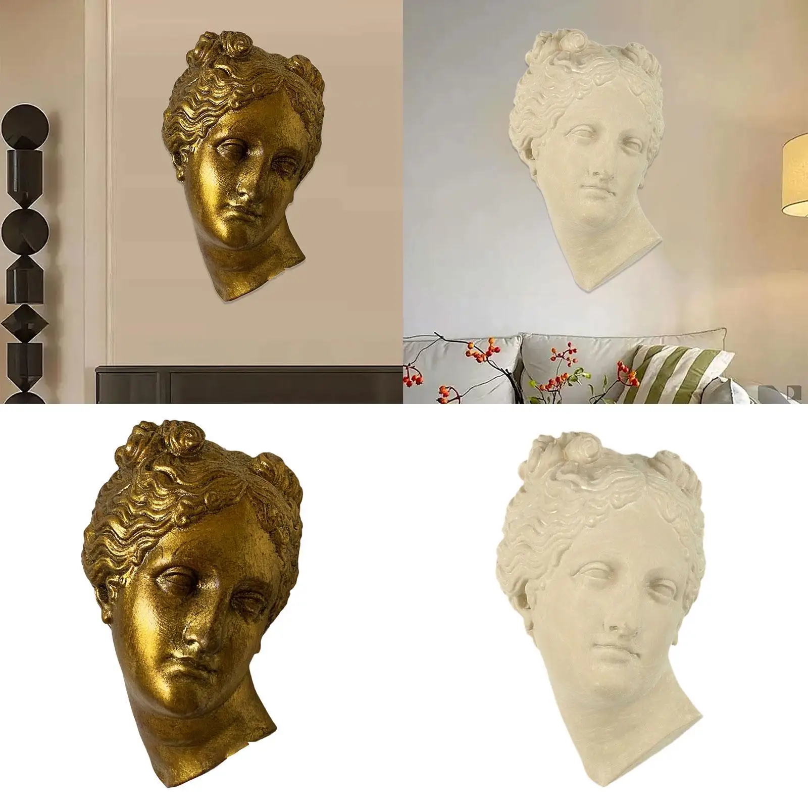 Wandskulptur zur Wandmontage, Figurenkopfstatue für Wohnzimmer, Schlafzimmer, Zuhause