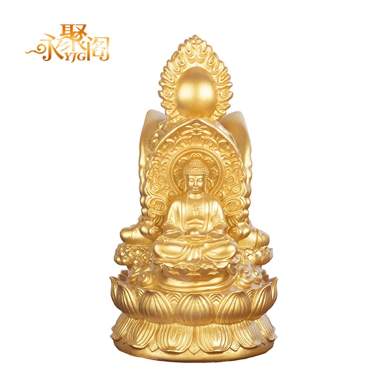 YFY Three-Sided Buddha Ornament Western Three Saints Sitting Lotus Figure Three-Sided Home Office Buddha Tabletop Ornament