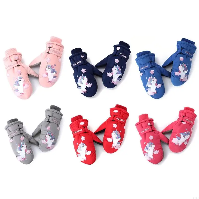 K1KC Warm Kids Ski Gloves Waterproof 2-5 Years Kids Snow Gloves Gloves Windproof Mittens for Outdoor Activities