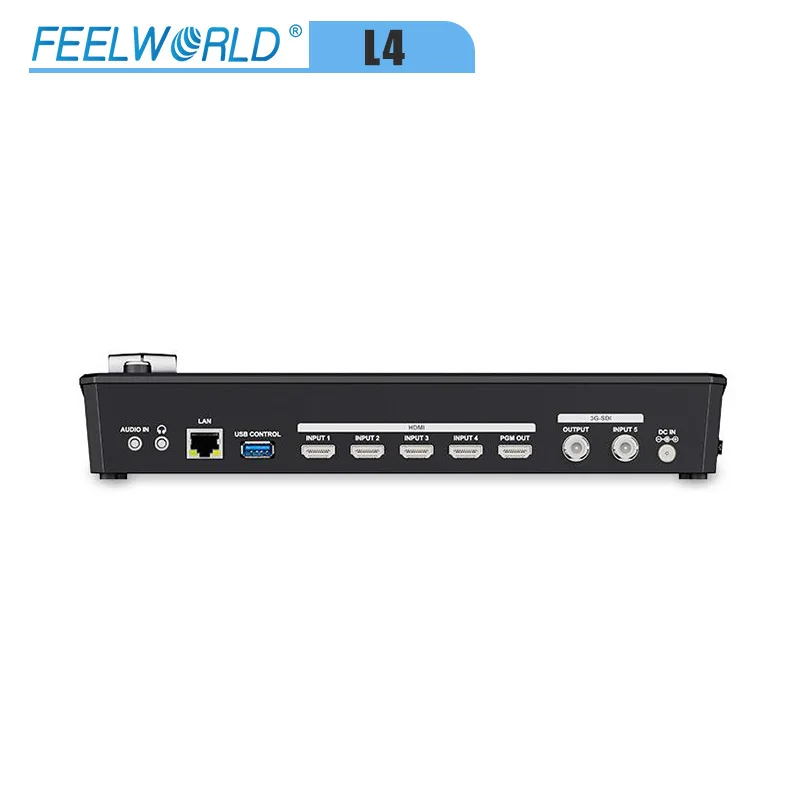 Switcher Mixer Video Multi-telecamera FEELWORLD L4 con stazione di trasmissione SDI in Streaming Video HD Multi-telecamera HDMI da 10.1 pollici