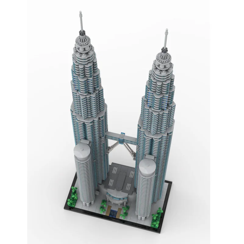 لعبة كتلة MOC مخصصة برج بتروناس 1:800 مقياس نموذج 5839 قطعة هدية العيد الإبداعية #4