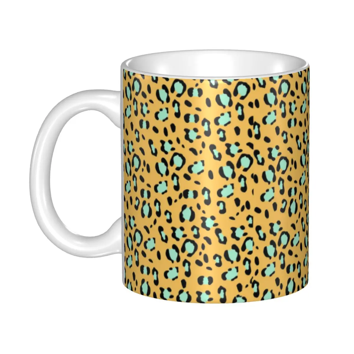 Personalized Leopard Print Colorful Coffee Mug DIY Ceramic Milk Tea Mug