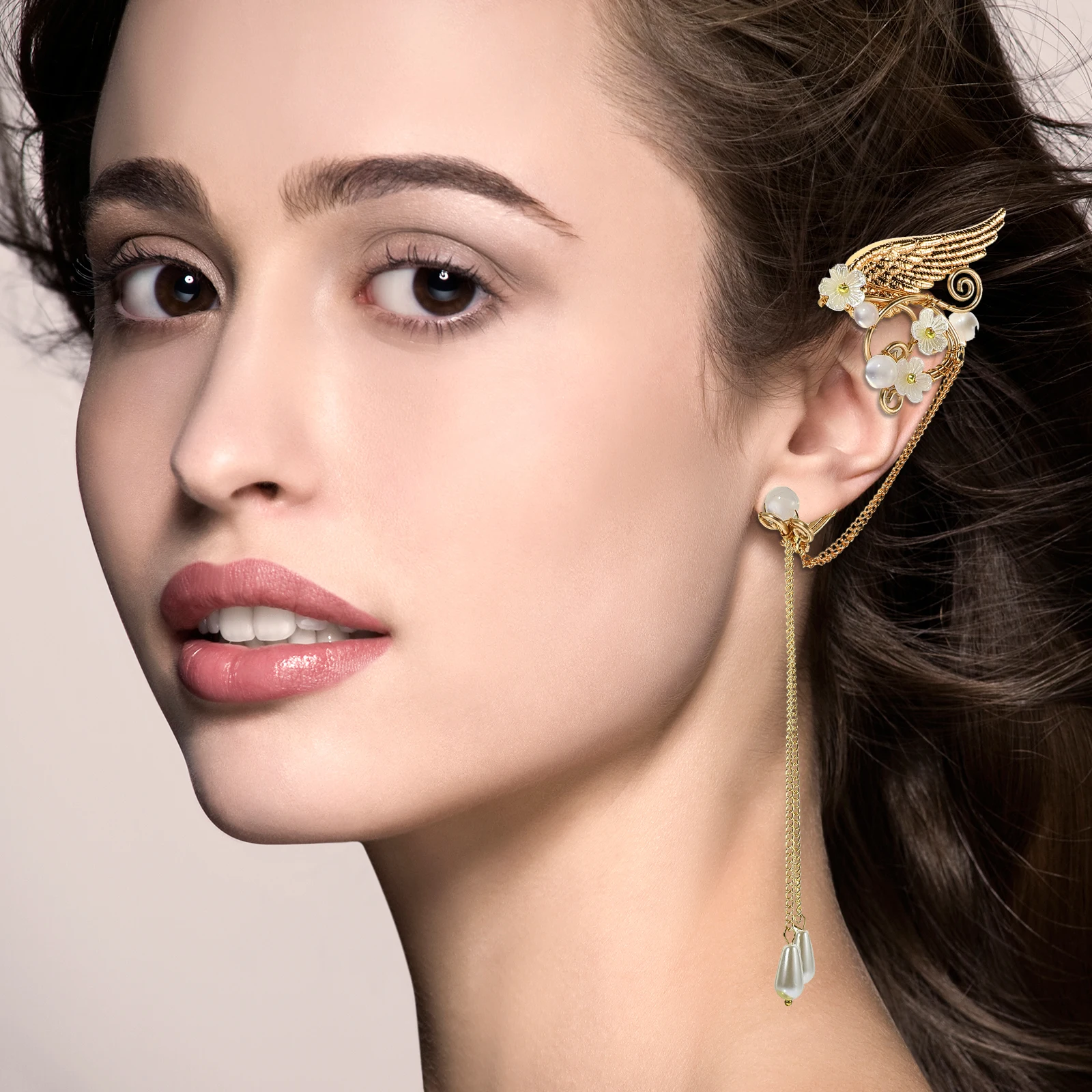 

1Pair Ear Cuffs Non Pierced Pearl Tassel Clip Earrings Lightweight Fashion Jewelry for Women Girls Gift Womens Earrings