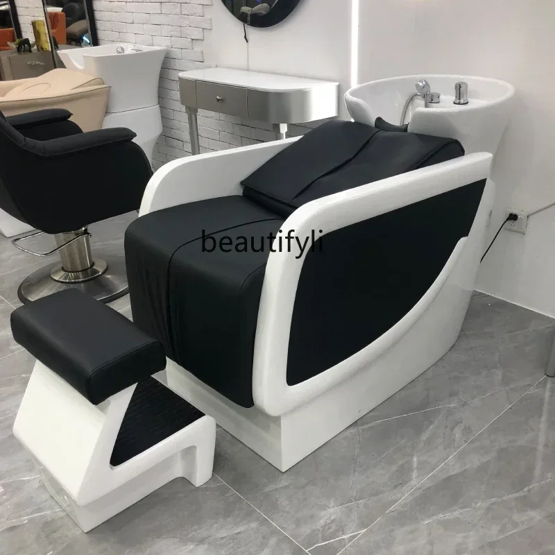 

Hair Salon Lying Half Shampoo Chair Flushing Bed Massage Couch Hair Salon Ceramic Basin Massage Couch