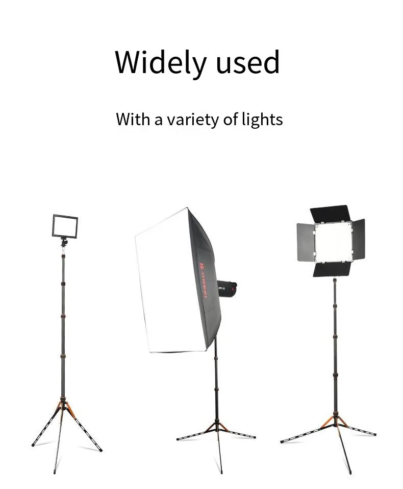Fusitu SL255 2.22m Led Light Stand Portable Tripod Photography Light Stand Folding Leg Stand 3-Section Locks for Light Softbox
