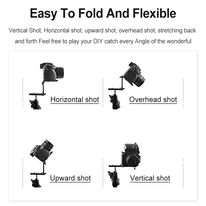 

Aluminum Flexible Quick Release Plate - For DSLR Camera Phone Tripod Stand with Spirit Level Mount Adapter