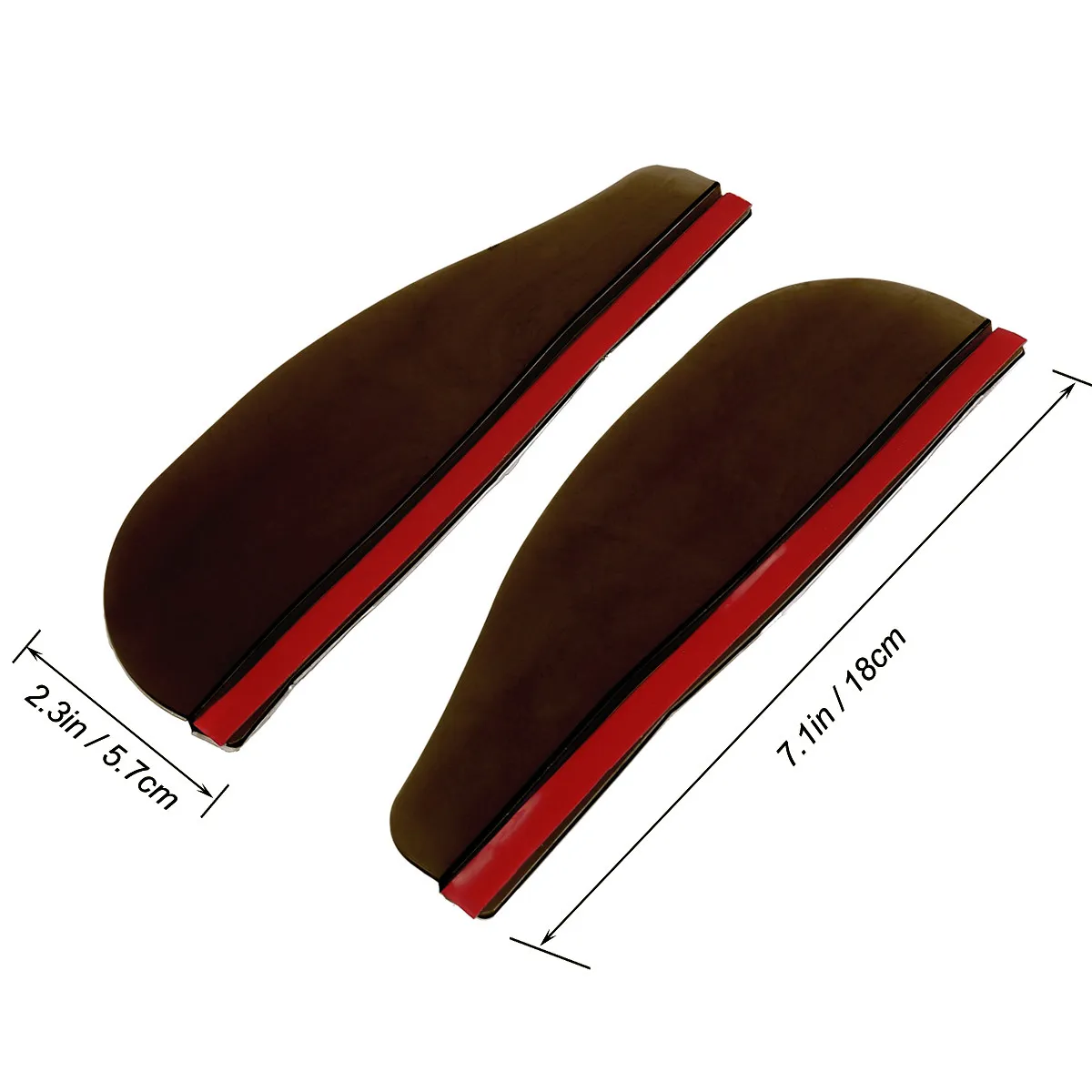 2Pcs Rear View Side Mirror Rain Shields Black Flexible PVC Protective Board for Car Suv Truck 18.5x6cm Maintain Clear Vision