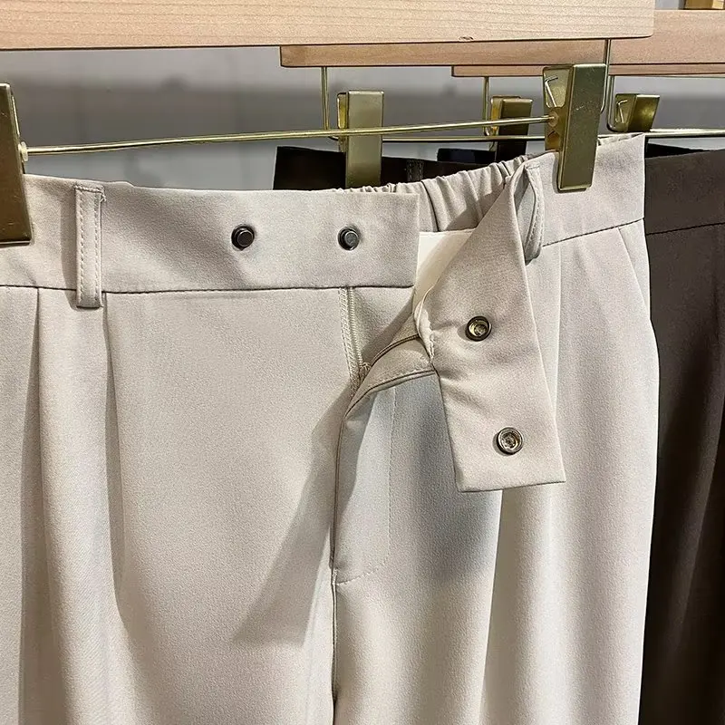 Luxury Fashion Straight Men\'s Casual Pants Spring Summer New Korean Suit Pant Harem Business Formal Male Trousers Trendy Brand