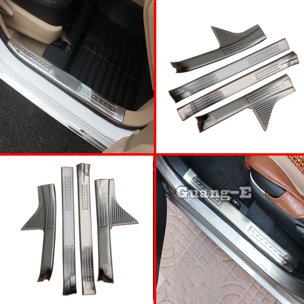 Car Cover Stainless Steel Pedal Door Sill Scuff Plate Inner Built Threshold For Toyota Corolla Altis 2014 2015 2016 2017-2019