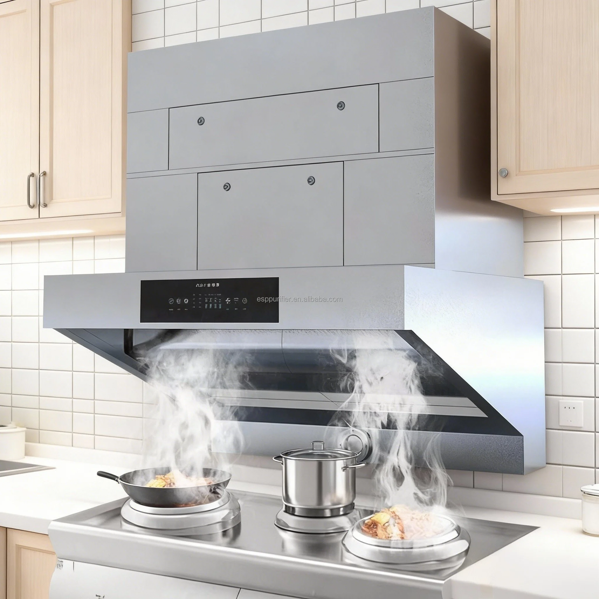 Commercial Ductless Range Hood Factory Direct Price OEM 4000 5000 6000 7000 CMH Stainless Steel Ventless Range Hood System