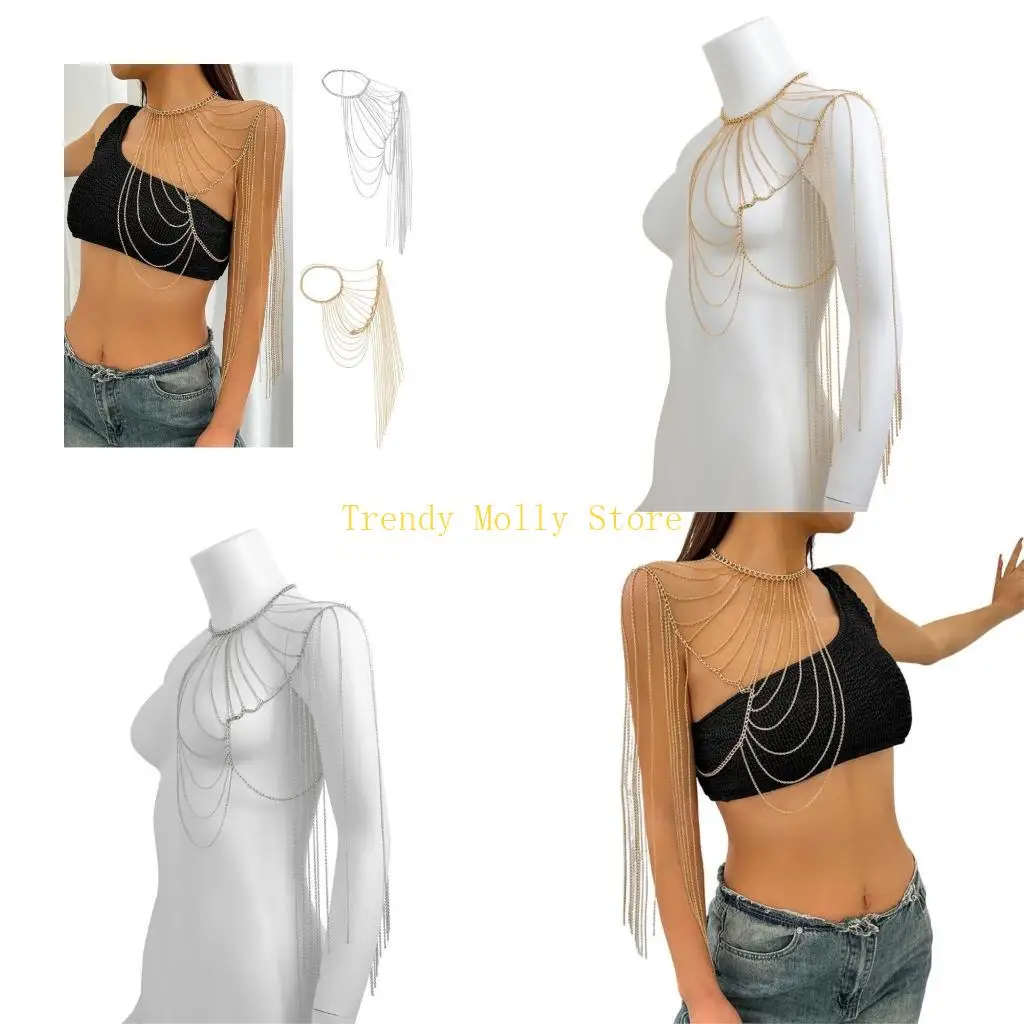 

N5KB Блестящая цепочка на плечо для девочек Наплечная цепочка с удлиненной цепочкой