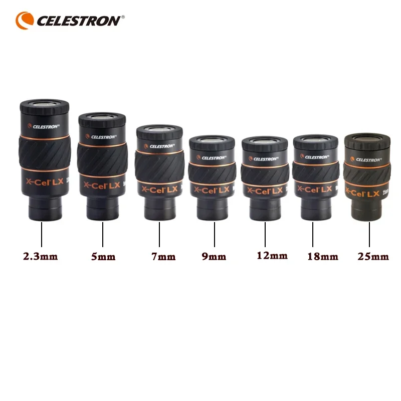 Бинокль Celestron X-CEL LX 2,3 мм, 5 мм, 7 мм, 9 мм, 12 мм, 18 мм, 25 мм, 60 градусов, телескопический, угловой, небулозный бинокль Planetario