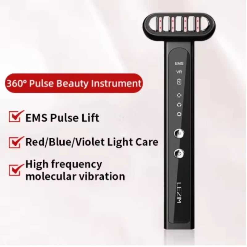 EMS Microcurrent Face Lifting-apparaat Rood licht 360 ° Facial Wand Eye Huidverstrakking Anti-aging Rimpel SPA Huidverzorging Schoonheid