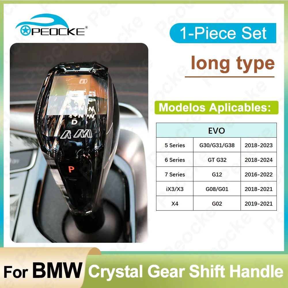 

For BMW G30 G31 G38 G32 G12 X3 G01 X4 G02 iX3 G08 Crystal Shift Knob Gear Handle 1 Pieces Set Gearbox Shift Lever Car Accessory