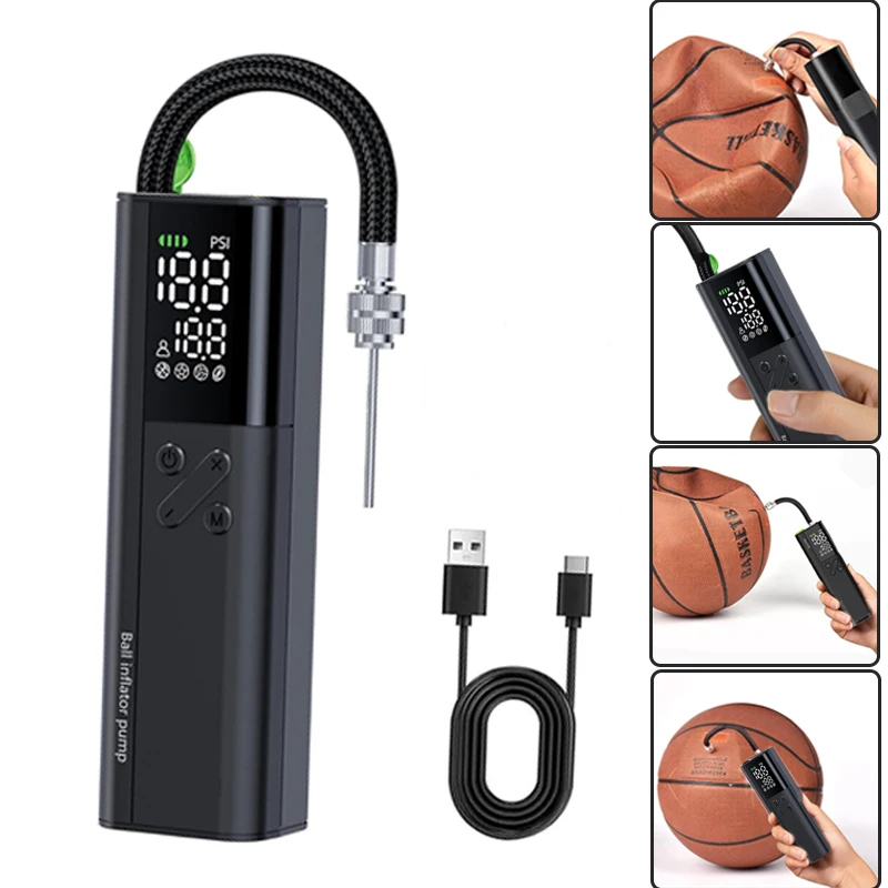 HOT 20PSI Car Tire Air Pump Wired Electric Ball Pump Inflator with Pressure Gauge&Digital Display For Car Motorcycle Basketball