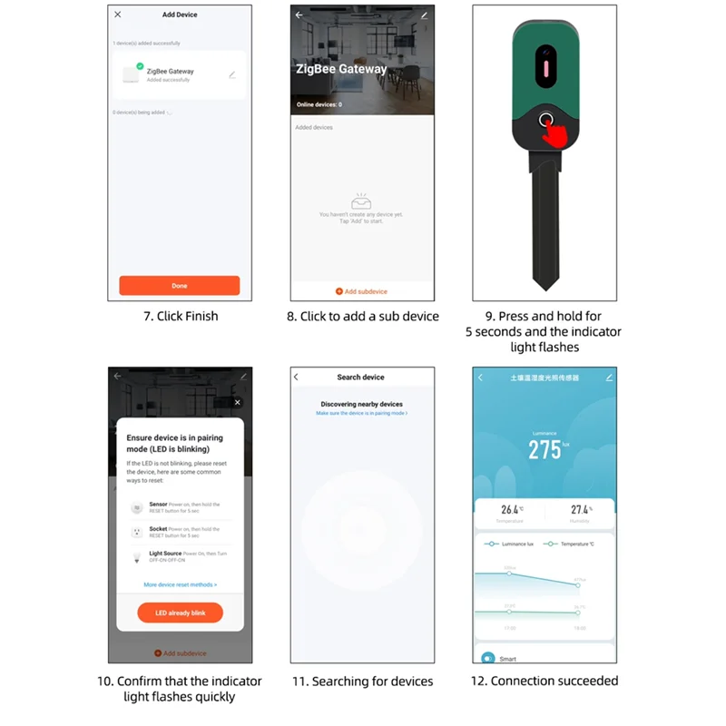 

ABVJ-Zigbee Tuya Тестер почвы Измеритель температуры и влажности почвы солнечного света для посадки, садоводства, теплицы
