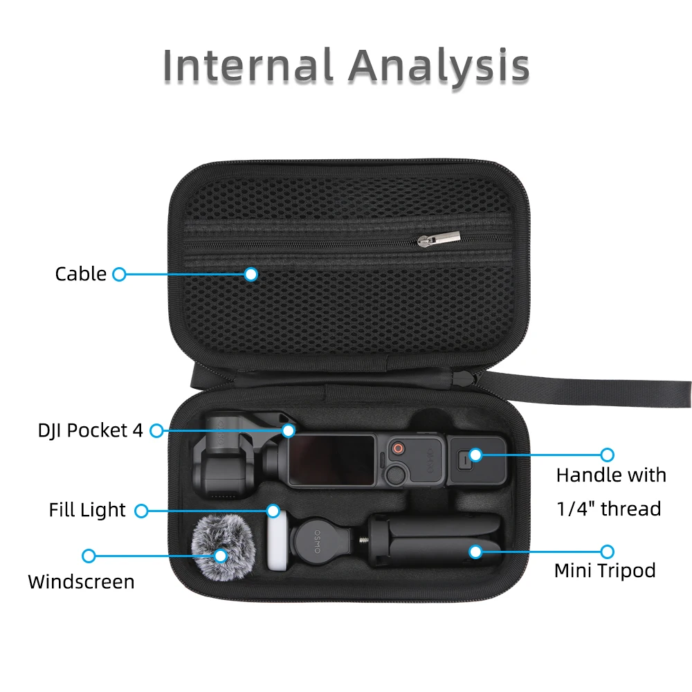 Tragbare Schutztasche für DJI OSMO Pocket 4 Gimbal-Kamera, wasserdichte Hartschale, Reise-Organizer, Zubehör – Detail 3