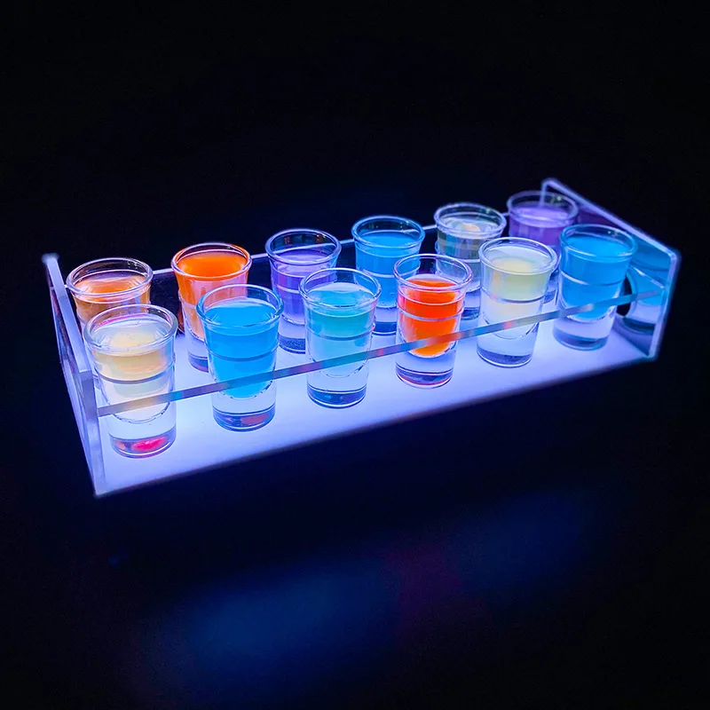 

Luminous acrylic cup holder, bar cocktail holder LED creative bullet cup holder KTV bucket glass custom LOGO
