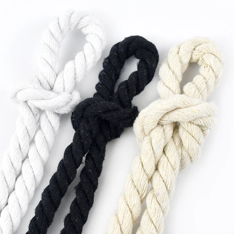 

5Meters 5/8/12/15/20mm 3 Shares Twisted Cotton Rope for Bag Decoration Macrame Cords Shoelace Lanyards Sewing Accessories