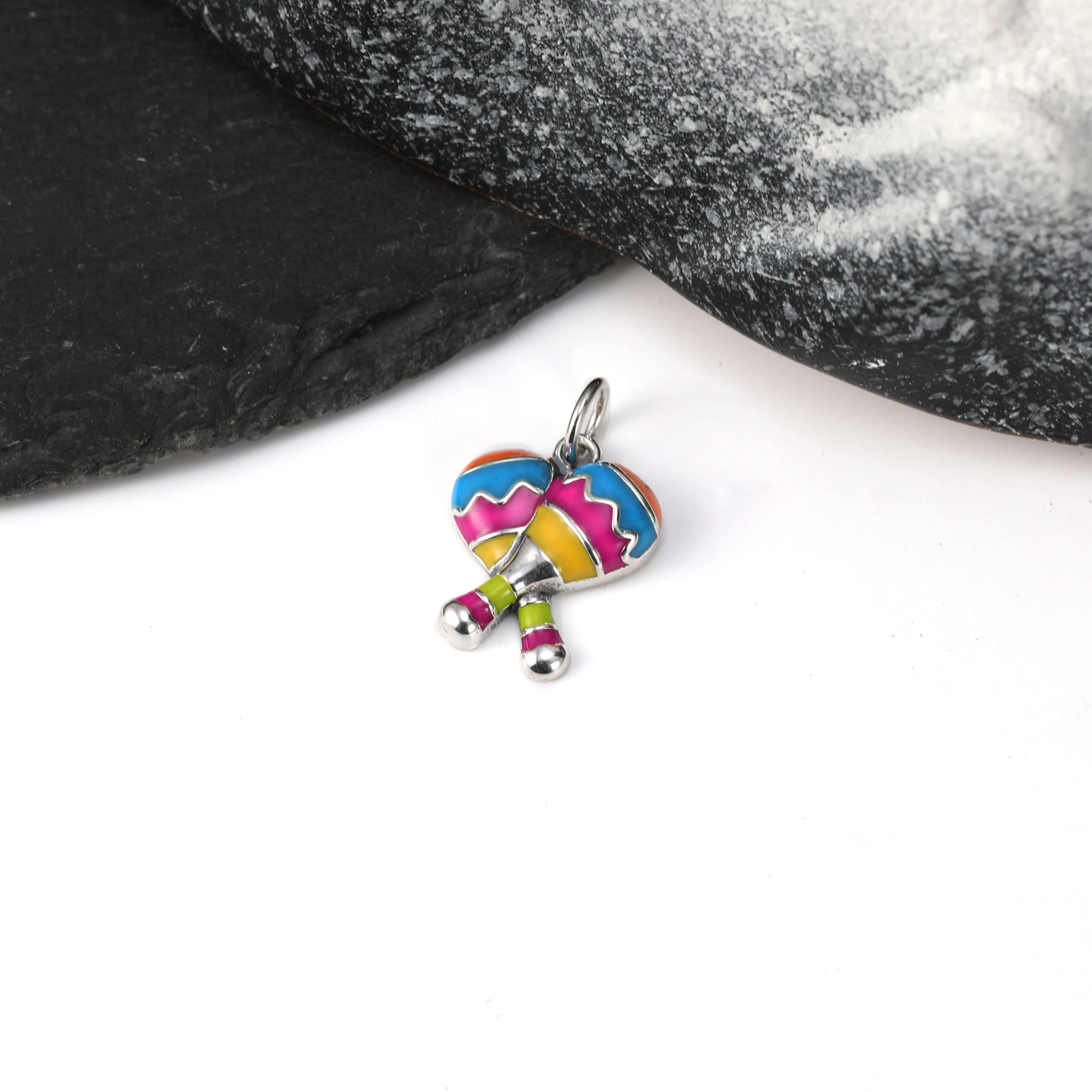 DJ254 سلسلة مفاتيح أصلية من الفضة الإسترليني عيار 925 عصرية ورائعة، قلادة كرة رملية لمهرجان المينا