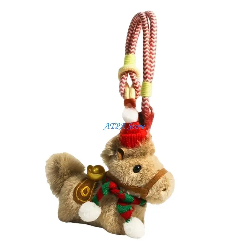 

U13C Plush Horse Figure Pendant Doll Ornament For Travel Decoration Fortune Symbol