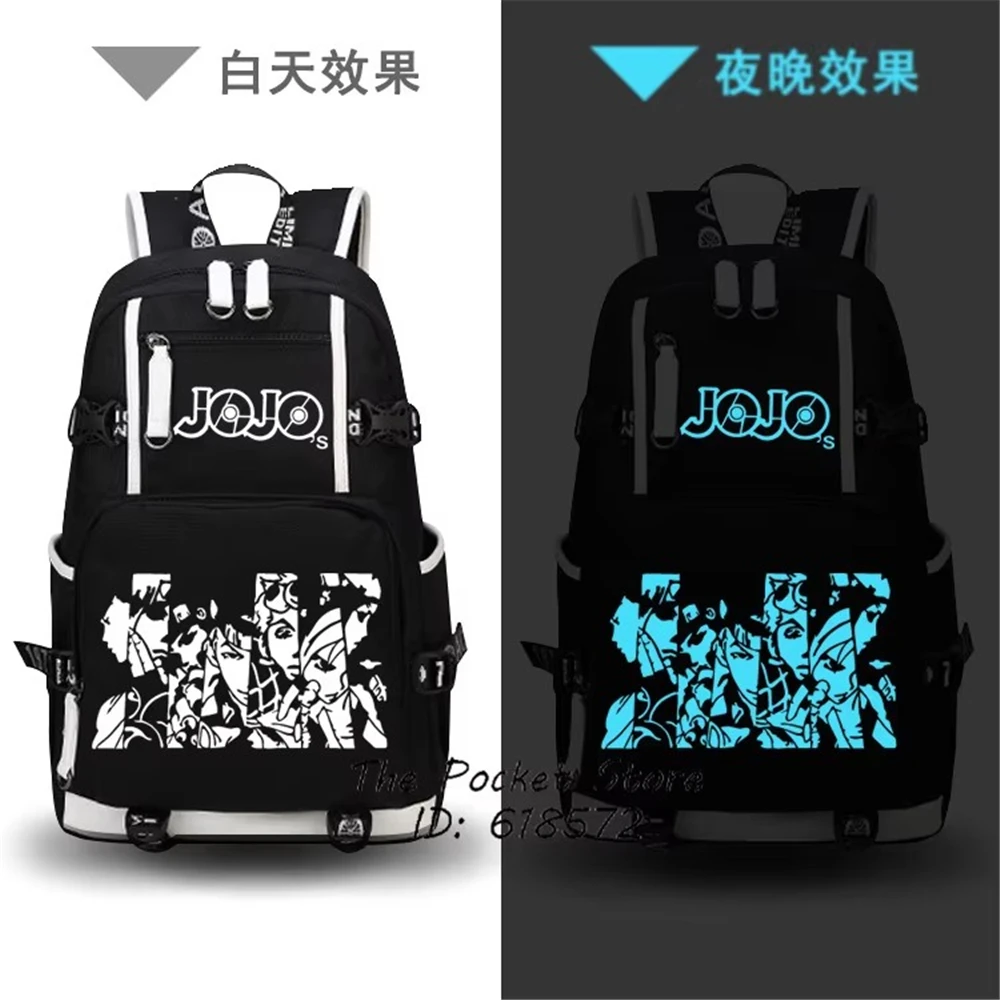 

Anime JoJo's Bizarre Adventure Oxford Backpack Jonathan Joestar Anime School Bags Unisex Travel Bags Large Bookbag USB Daypack