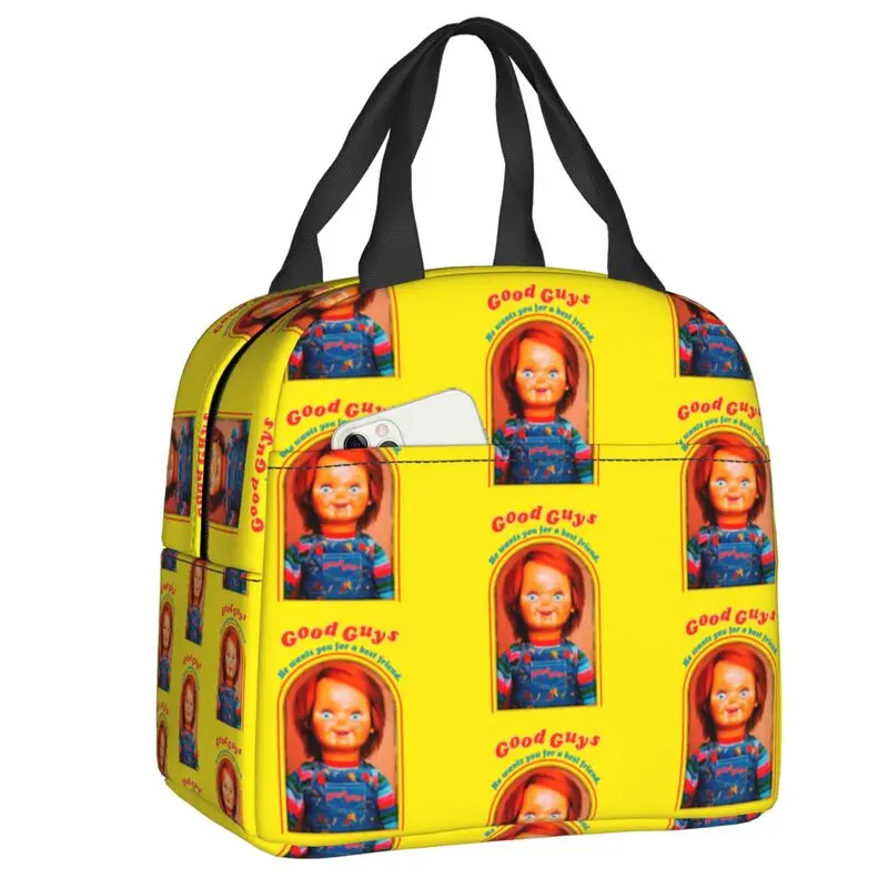 Good Guys Chucky Insulated Lunch Bag for Work School Child\'s Play Doll Portable Cooler Thermal Bento Box Women Kids