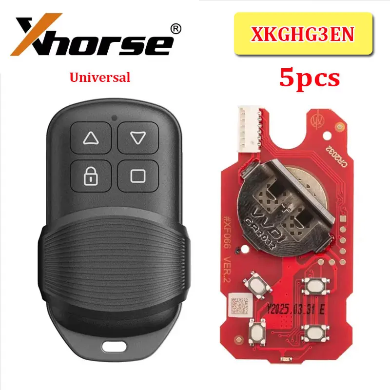 5PCS Xhorse XKGHG3EN 4 Buttons Garage Remote Control Masker Style Universal 2Nd Generation Key for VVDI Key Tool