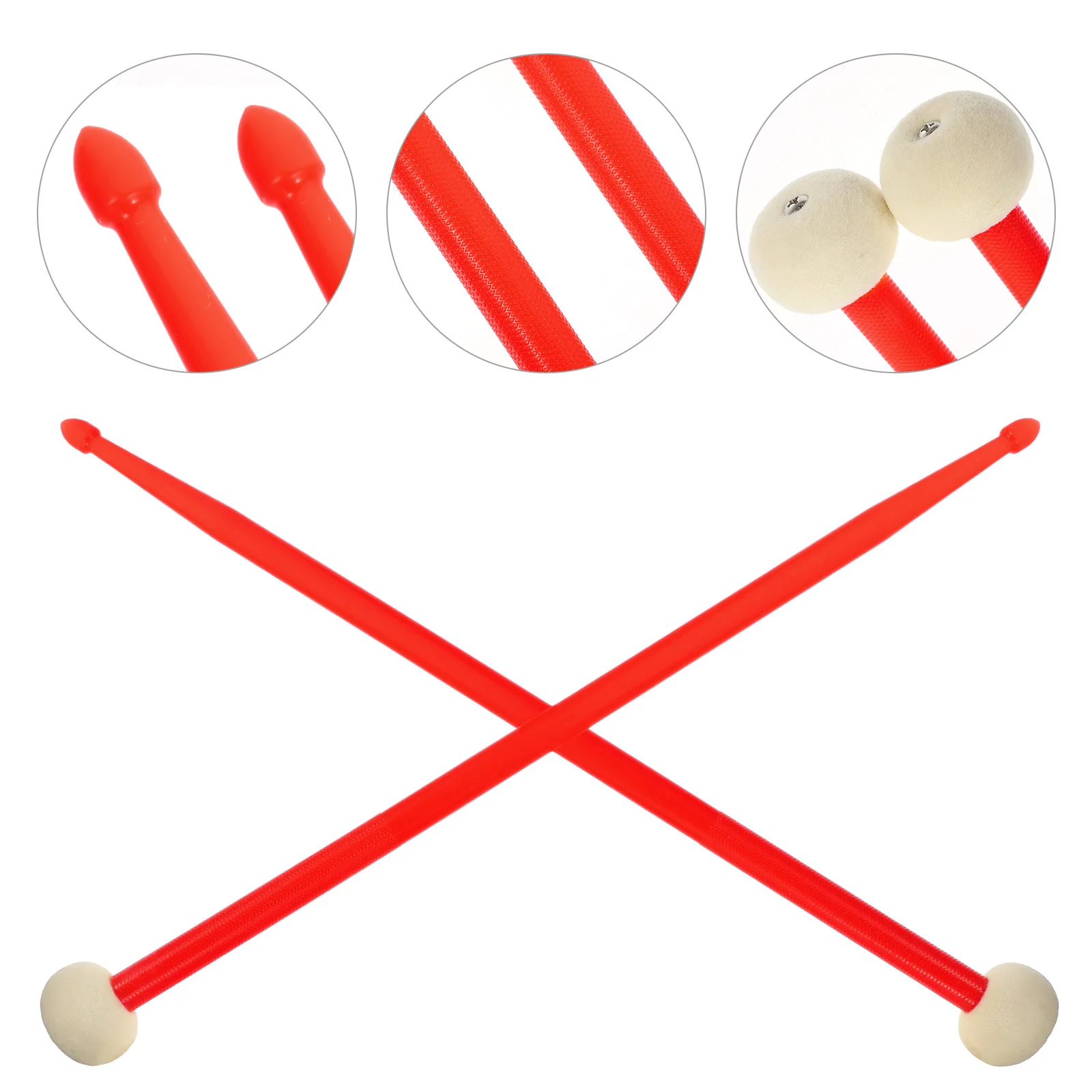 

1 Pair Professional Double-End Drum Sticks Smooth Surface Durable Nylon Drumsticks For Beginners