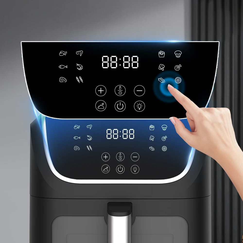 Automatische, ölfreie, digitale Touch-Luftfritteuse mit doppelter Heizung und automatischer Abschaltung