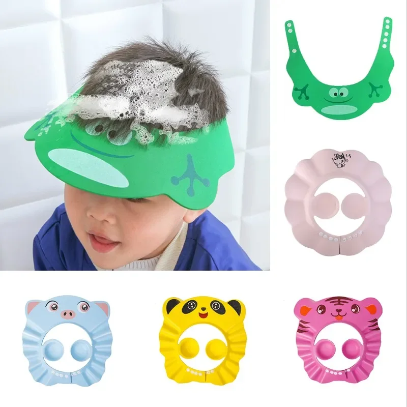 

Baby Children Multi Color Ear Protection Shampoo Cap Adjustable Soft EVA Bath Shower Hats Newborn Kids Care Cartoon Products