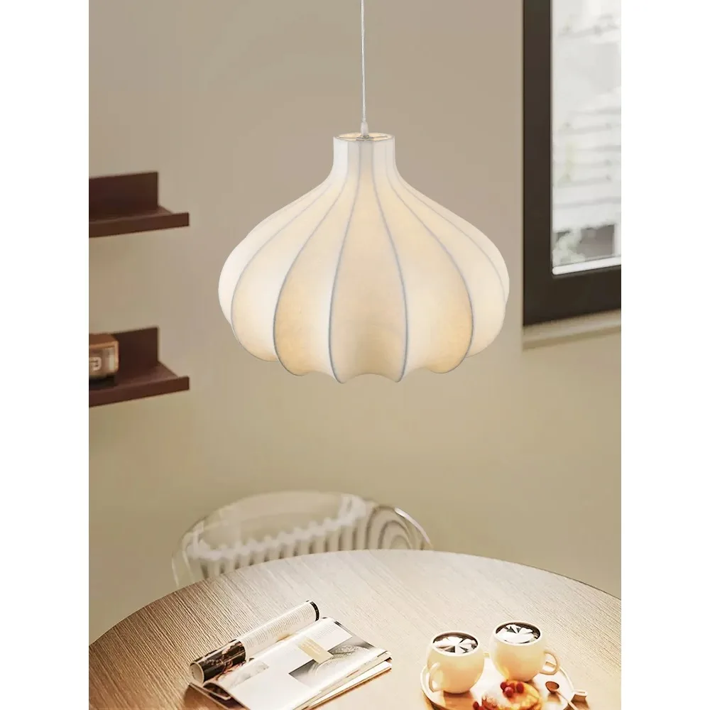 Japanese Sabi Onion Silk Wabi Pendant Lights French Cream Style Dining Room Kitchen Chandelier Lighting Bedroom Lamps Fixtures