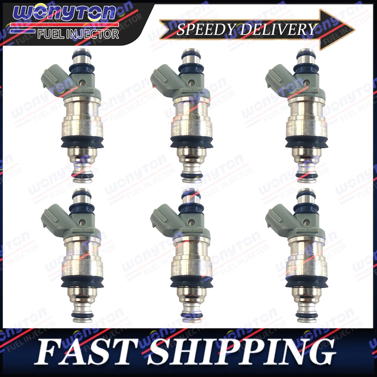 Set of 6 Fuel Injectors Fit for Toyota T100 Tacoma 4Runner 1996-1998 3.4L 23250-62030 23209-62030