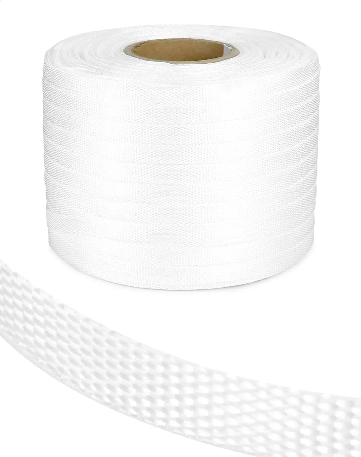 

Прочный полиэтиленовый плетеный ремень-трос в рулоне, 1/2 дюйма x 1500 футов, прочность на разрыв 1300 фунтов, белый