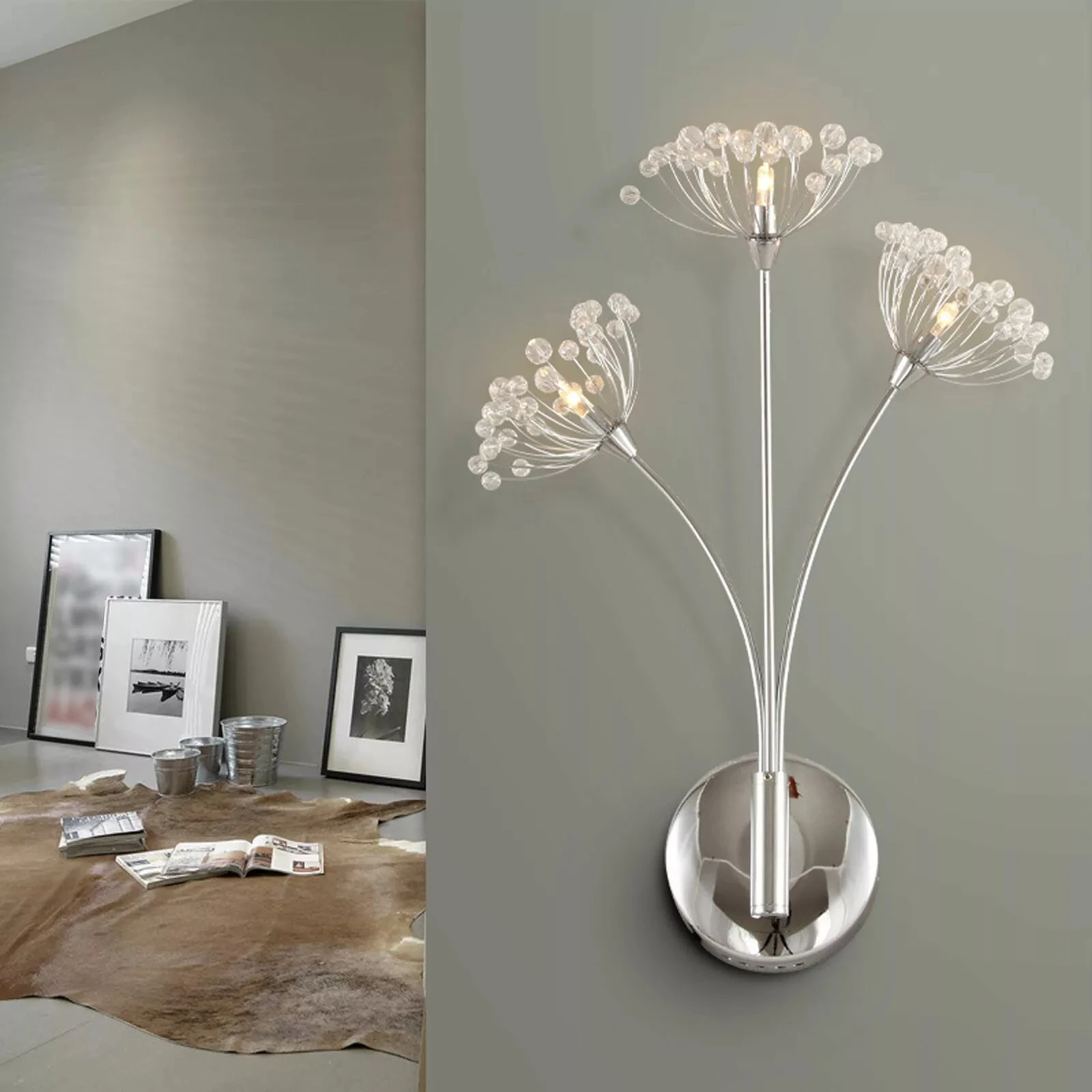 

Modern Dandelion LED Wall Light - Crystal Firework Wall Sconce Lighting Fixture