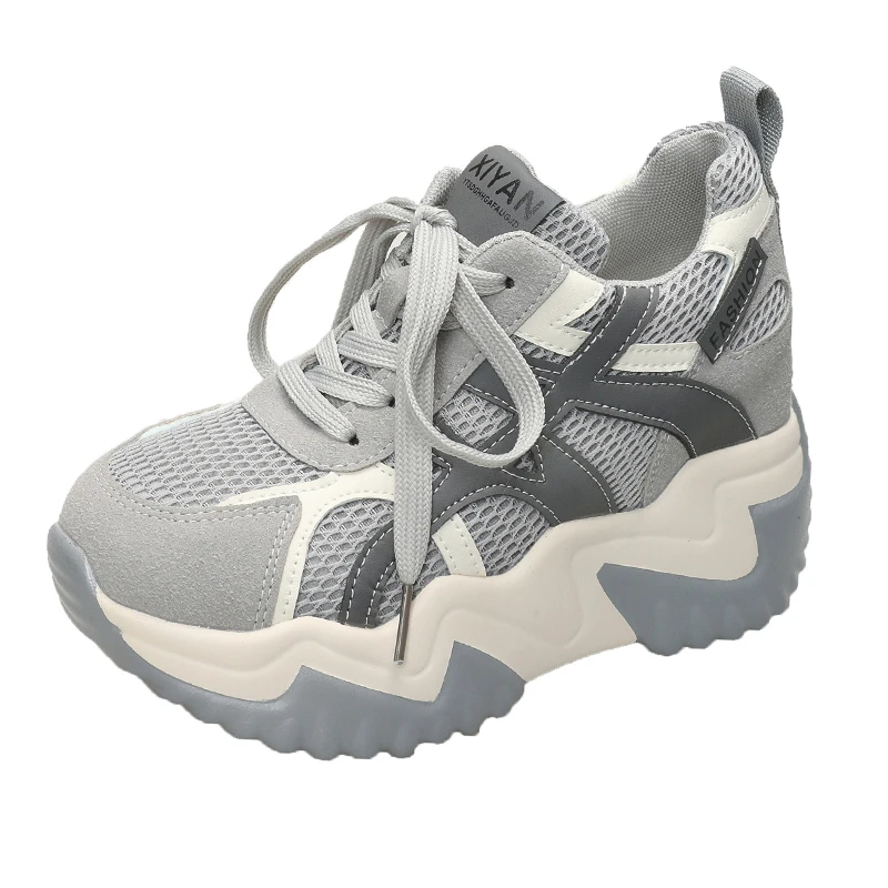 

Autumn Mesh Breathable 2025 New Style Ultra Popular Agan Sport Shoes Thick Bottom High Top Dad Shoes Unisex Versatile Sneakers