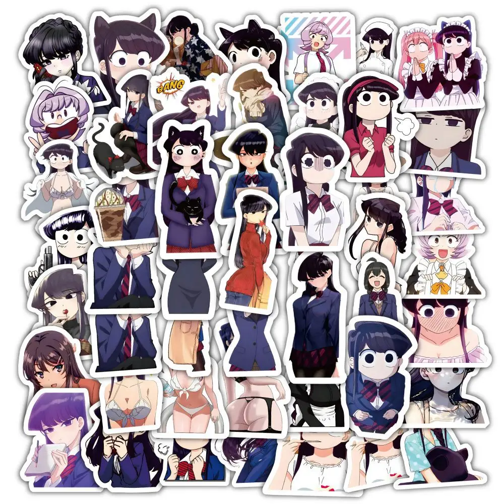 10/60PCS Anime Komi는 스티커를 통신할 수 없습니다 만화 귀여운 섹시한 Komi Shouko 맞춤형 크리 에이 티브 장식 스크랩북 데칼