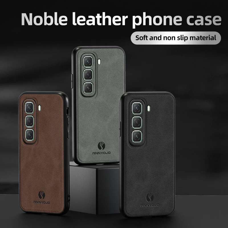 

For Infinix Hot 50 4G Case Luxury Leather Matte Skin-friendly Back Cover For Infinix Hot 50 4G Shockproof Bumper Funda
