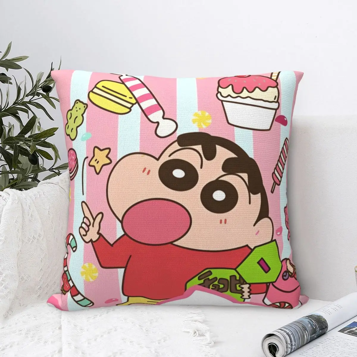 Crayon Shin-chan Kawaii Miniso Pillow Case Cushion Cover Square Custom Pillow Cover Pillowcases For Chair Sofa Home Decoration