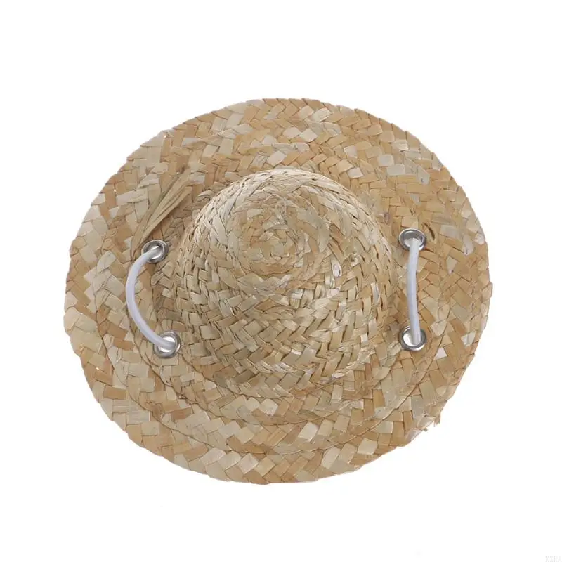 KXRA Chapéu para cachorro estimação com alça ajustável, boné palha, chapéu sombrero para animais estimação, chapéu para
