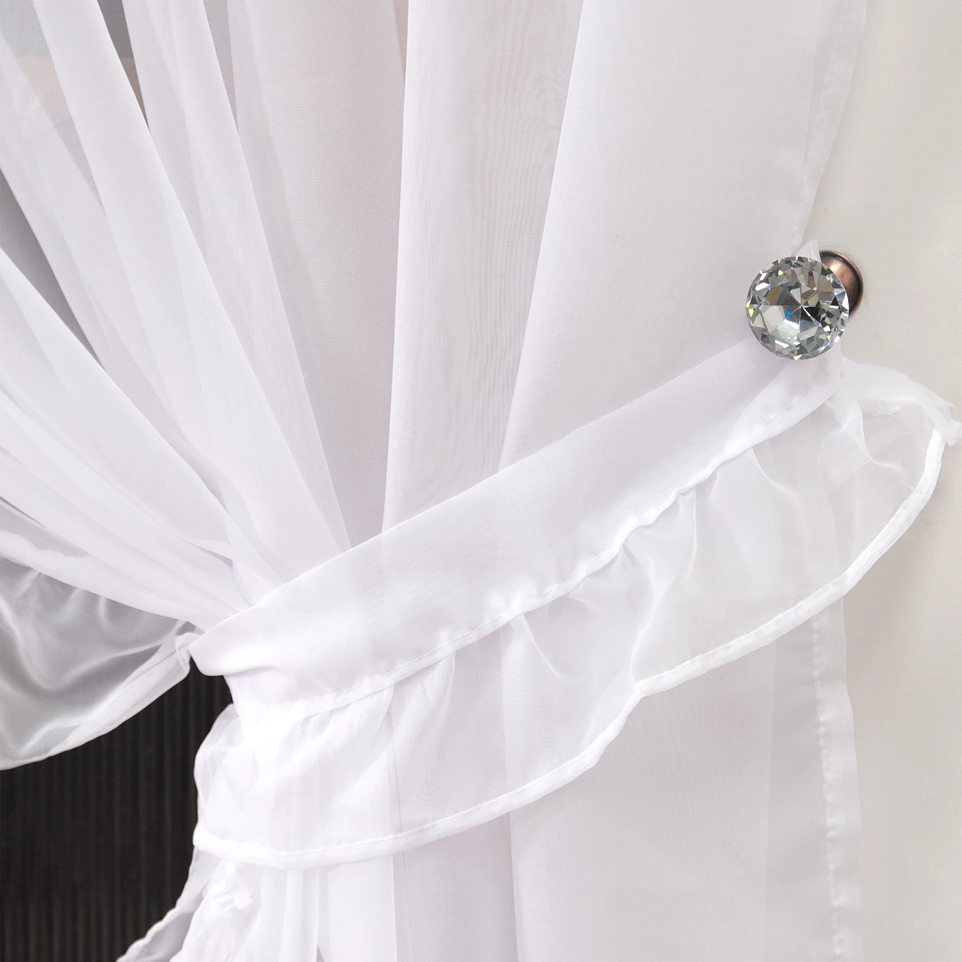 قطعة واحدة من ستائر النمط الرومانسي قابلة للتنفس للحماية من الأشعة فوق البنفسجية ستائر شفافة بيضاء لغرف المعيشة وغرف النوم والمهرجانات #5