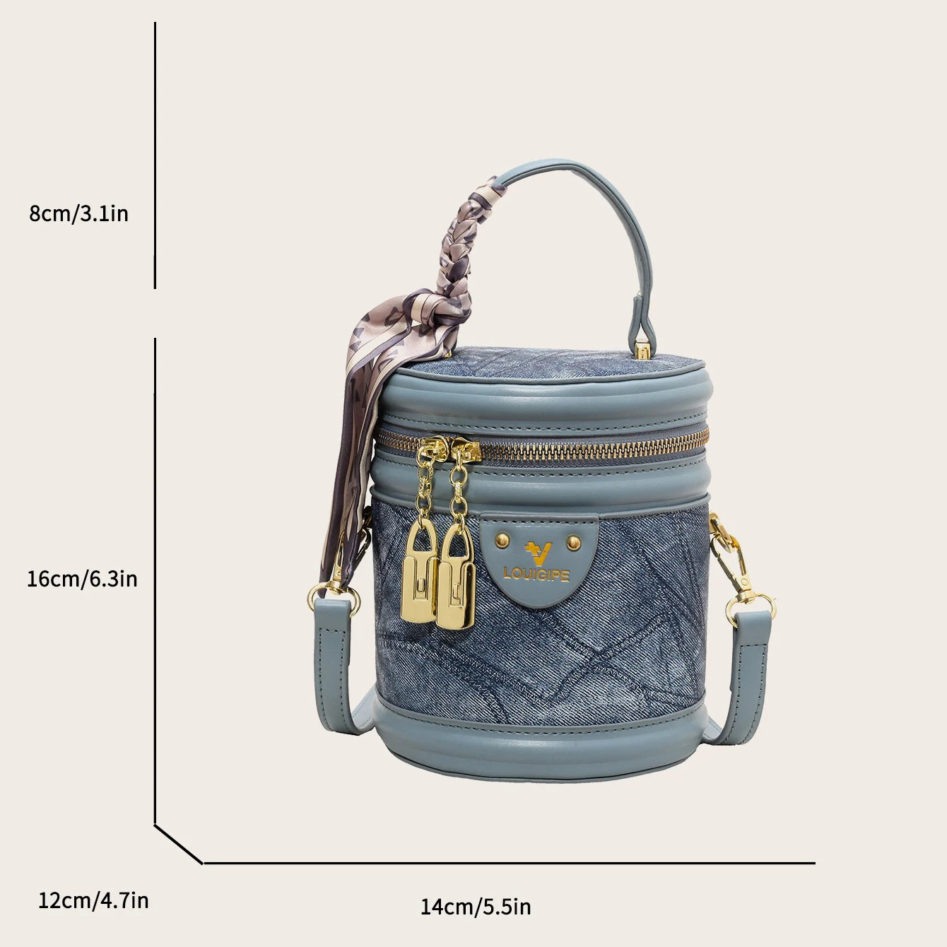 Vintage Denim Bag Designer Mini Crossbody Phone Bag For Women Brown Black Bucket Handbag Clutches Pu Leather Ladies Shoulder Bag