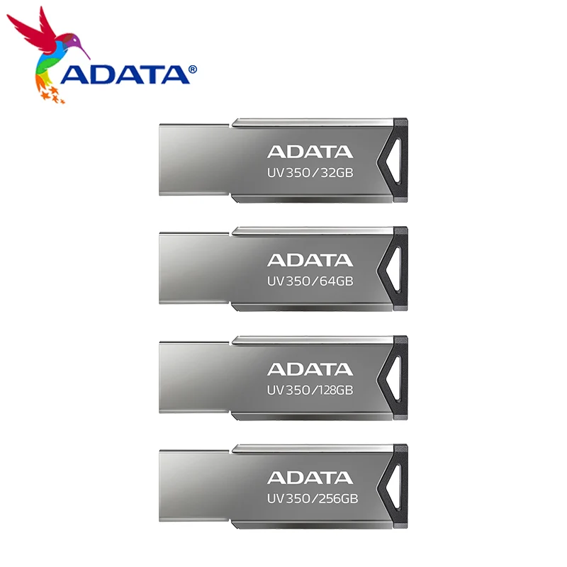 ADATA UV350 USB 3.2 Pen Drive Metal U Disk 32GB 64GB 128GB 256GB USB Flash Drive for Computer High Quality Memory Pendrive